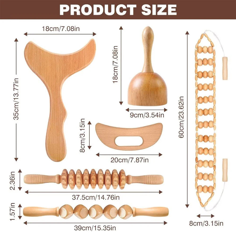 Kit De Maderoterapia Anticelulítica (7 Piezas)